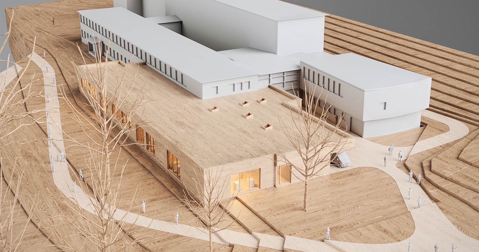 Konzeptrendering Schule 3D Rendering